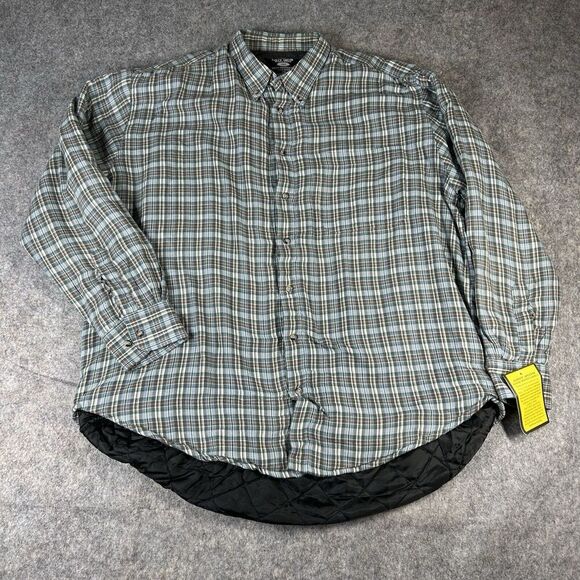 Grit Iron Workwear Fleece Lined Flannel Shirt Mens 2XL Button Up Jacket Plaid - Picture 1 of 8